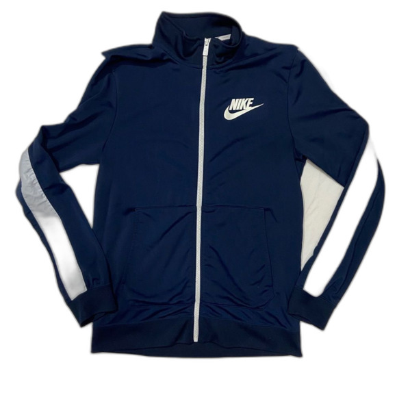 Nike Other - NIKE Navy + White Stripe Full Zip Jacket Small Athletic Track Suit Jacket